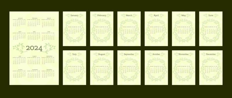 Calendar 2024 Vector Art, Icons, and Graphics for Free Download