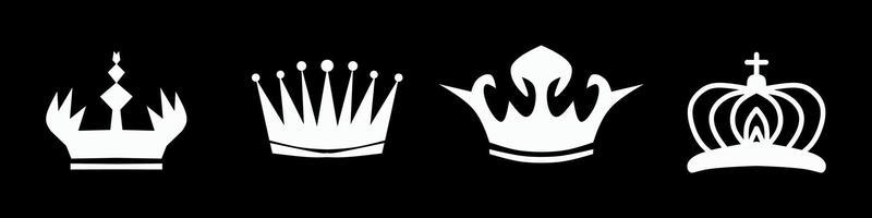 crowns icons set