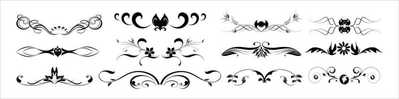 Huge set or collection of vector filigree flourishes for design