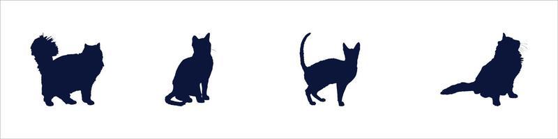 Cat silhouettes set