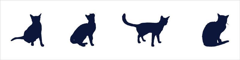 Cat silhouettes set vector
