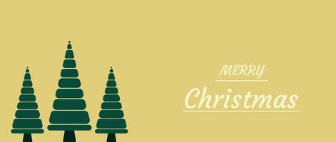 Christmas banner created with three Christmas tree like objects, Christmas banner vector illustration, Christmas sales banner. Merry Christmas