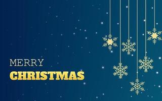 Simple Christmas banner created with snowflakes on snowfall on blue gradient background, Christmas banner vector illustration, Christmas sales banner. merry Christmas