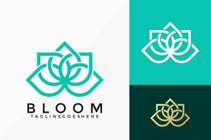 Lotus Flower Bloom Logo Vector Design. Abstract emblem, designs concept, logos, logotype element for template.