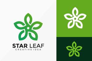 Star Leaf Logo Vector Design. Abstract emblem, designs concept, logos, logotype element for template.