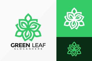 Green Leaf Logo Vector Design. Abstract emblem, designs concept, logos, logotype element for template.
