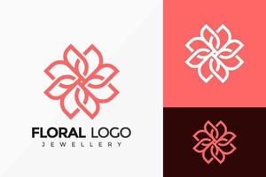 diseño de vector de logotipo de joyería floral. emblema abstracto, concepto de diseños, logotipos, elemento de logotipo para plantilla.