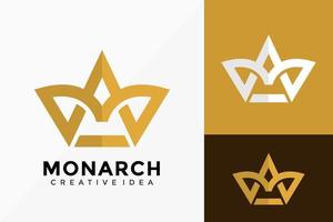 Letter M Monarch Crown Logo Vector Design. Abstract emblem, designs concept, logos, logotype element for template.