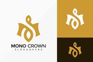 Elegant Letter M Nature Crown Logo Design, Minimalist Logos Designs Vector Illustration Template