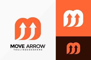 Letter M Move Arrow Business Logo Vector Design. Abstract emblem, designs concept, logos, logotype element for template.