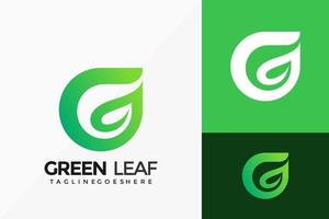 Letter G Green Leaf Logo Vector Design. Abstract emblem, designs concept, logos, logotype element for template.