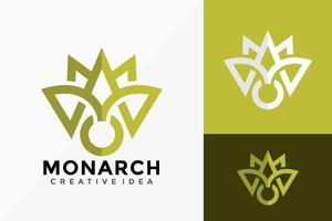diseño vectorial del logotipo del monograma monarch m. emblema abstracto, concepto de diseños, logotipos, elemento de logotipo para plantilla. vector