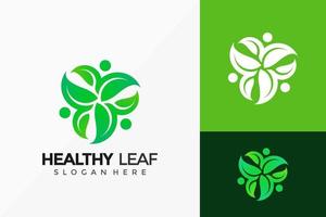 diseño de logotipo orgánico de hoja saludable. Plantilla de ilustración de vector de diseños de logotipos de ideas modernas