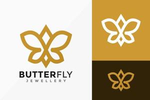 Diseño de vector de logotipo moderno de mariposa de lujo. emblema abstracto, concepto de diseños, logotipos, elemento de logotipo para plantilla.