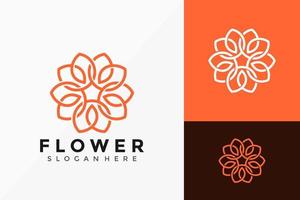 boutique de flores de moda diseño de logotipos creativos. Plantilla de ilustración de vector de diseños de logotipos de idea moderna