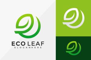 Letra e diseño de logotipo de empresa de hoja ecológica, diseños de logotipos de identidad de marca plantilla de ilustración vectorial vector