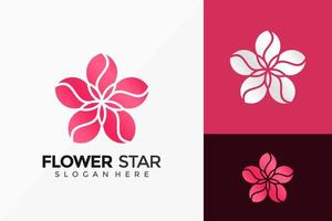 diseño de logotipo creativo flor estrella. Plantilla de ilustración de vector de diseños de logotipos de idea moderna