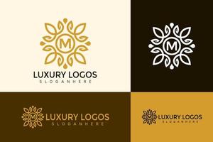 vector de logotipo de lujo de letra inicial m, diseño de logotipo minimalista elegante boutiquoe, logotipo moderno, plantilla de ilustración de vector de diseños de logotipo
