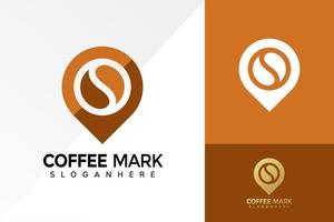 Coffee Mark Point Logo Design, Coffee Shop business logos vector, modern logo, Logo Designs Vector Illustration Template