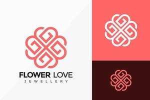 diseño de vector de logo de flor de amor. emblema abstracto, concepto de diseños, logotipos, elemento de logotipo para plantilla.