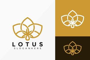 Flower Lotus Logo Vector Design. Abstract emblem, designs concept, logos, logotype element for template.