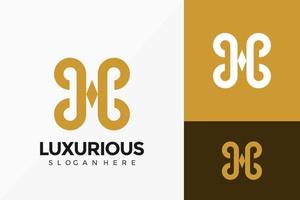 Letter H Luxurious Logo Vector Design. Abstract emblem, designs concept, logos, logotype element for template.