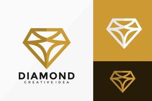 Diseño de vector de logotipo de empresa de diamantes de arte de línea de lujo. emblema abstracto, concepto de diseños, logotipos, elemento de logotipo para plantilla.