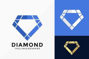 Diamond Crystal Logo Vector Design. Abstract emblem, designs concept, logos, logotype element for template.