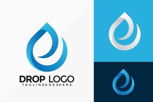 Letter E Drop Water Logo Vector Design. Abstract emblem, designs concept, logos, logotype element for template.