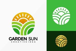 Sunset and Garden Geometric Logo Vector Design. Abstract emblem, designs concept, logos, logotype element for template.