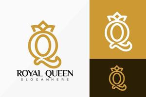 Royal Queen Crown Logo Vector Design. Abstract emblem, designs concept, logos, logotype element for template.