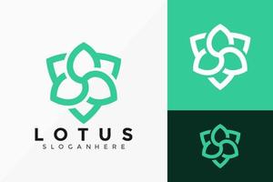 Lotus Flower Logo Vector Design. Abstract emblem, designs concept, logos, logotype element for template.