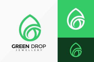 G Letter Green Drop Logo Vector Design. Abstract emblem, designs concept, logos, logotype element for template.