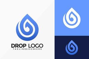 Letter D Drop Water Logo Vector Design. Abstract emblem, designs concept, logos, logotype element for template.