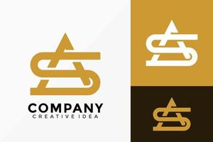 Luxury Letter AS Monogram Company Logo Vector Design. Abstract emblem, designs concept, logos, logotype element for template.