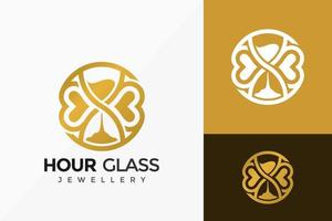 Luxury Hourglass Modern Logo Vector Design. Abstract emblem, designs concept, logos, logotype element for template.