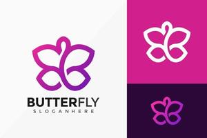 Colorful Butterfly Logo Vector Design. Abstract emblem, designs concept, logos, logotype element for template.