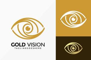 Golden Eye Vision Logo Vector Design. Abstract emblem, designs concept, logos, logotype element for template.