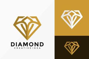Luxury Diamond Fashion Logo Vector Design. Abstract emblem, designs concept, logos, logotype element for template.