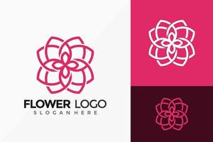 diseño de logotipo minimalista de flor de belleza. Plantilla de ilustración de vector de diseños de logotipos de idea moderna