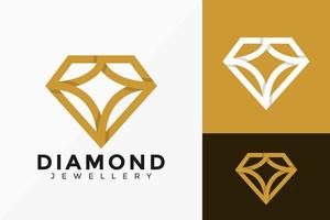 Luxury Line art Diamond jewelley Logo Vector Design. Abstract emblem, designs concept, logos, logotype element for template.