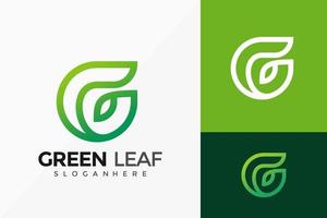 Letra g naturaleza hoja diseño de logotipo, hojas verdes diseños de logotipos modernos plantilla de ilustración vectorial vector