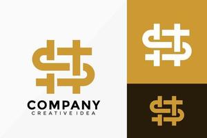 Diseño de vector de logotipo de empresa de lujo letra s dólar. emblema abstracto, concepto de diseños, logotipos, elemento de logotipo para plantilla.