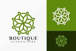 Nature Green Boutique Logo Vector Design. Abstract emblem, designs concept, logos, logotype element for template.