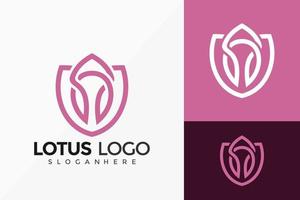 Lotus Flower Creative Logo Vector Design. Abstract emblem, designs concept, logos, logotype element for template.