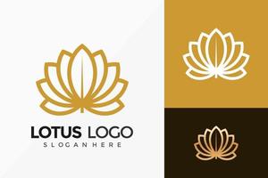 Gold Lotus Logo Vector Design. Abstract emblem, designs concept, logos, logotype element for template.