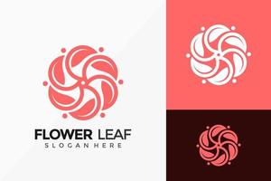 diseño de logotipo de hoja de flor. Plantilla de ilustración de vector de diseños de logotipos de idea moderna