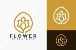 Elegante diseño de logotipo de flor de loto, diseños de logotipos minimalistas, plantilla de ilustración vectorial vector