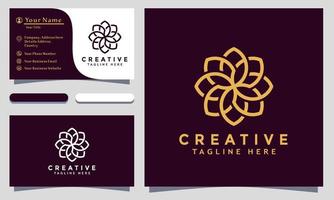 Modern creative Flower Logo Design and template. Mandala icon minimalist elegant vector