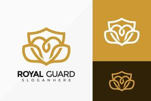 Diseño de logotipo de lujo de la guardia real de oro, diseños de logotipos minimalistas, plantilla de ilustración vectorial vector